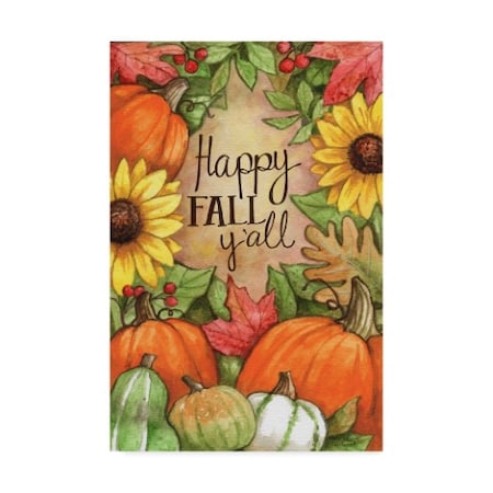 Melinda Hipsher 'Happy Fall Pumpkins' Canvas Art,12x19